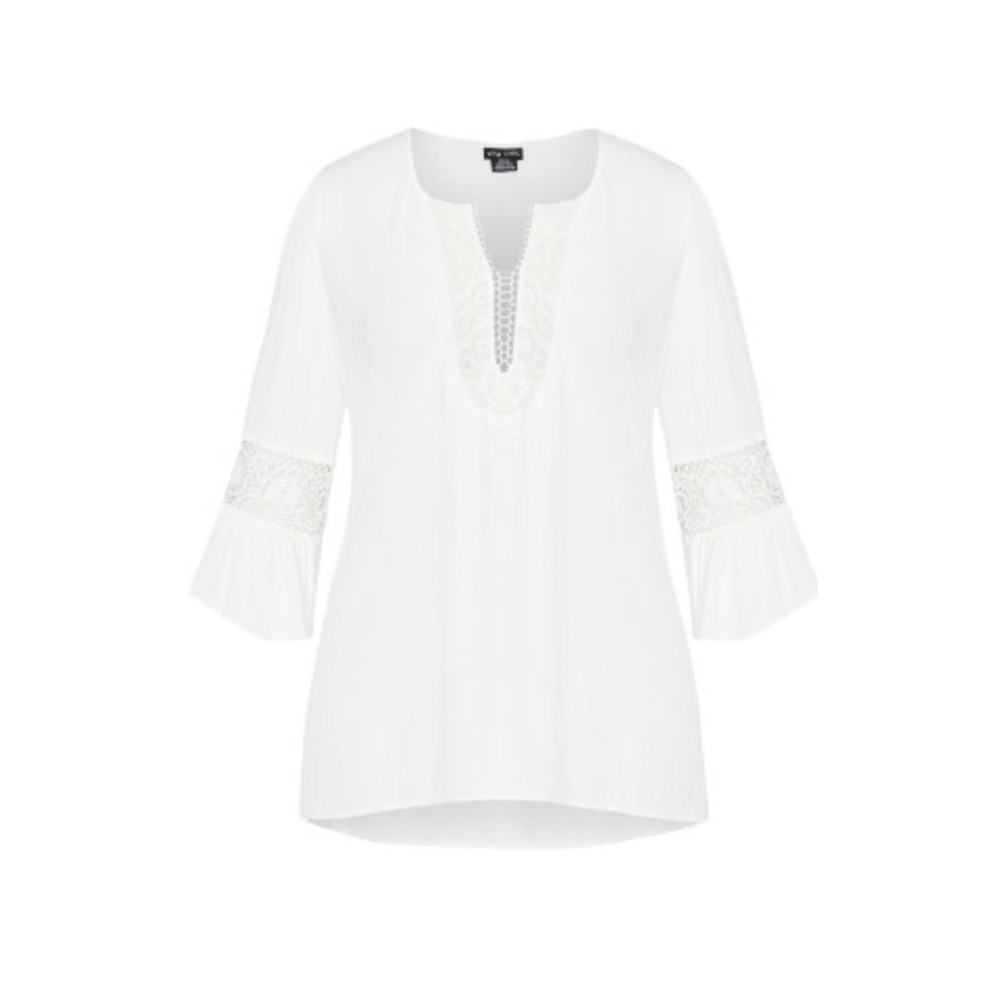 City Chic Romantic lace top ivory